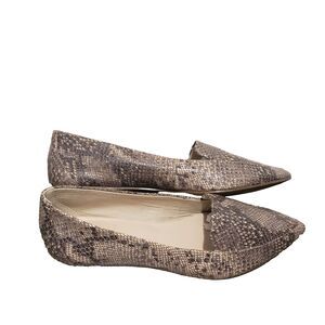 Essex Lane Animal Print Snake Tan Flat Shoes 8M/38,5M